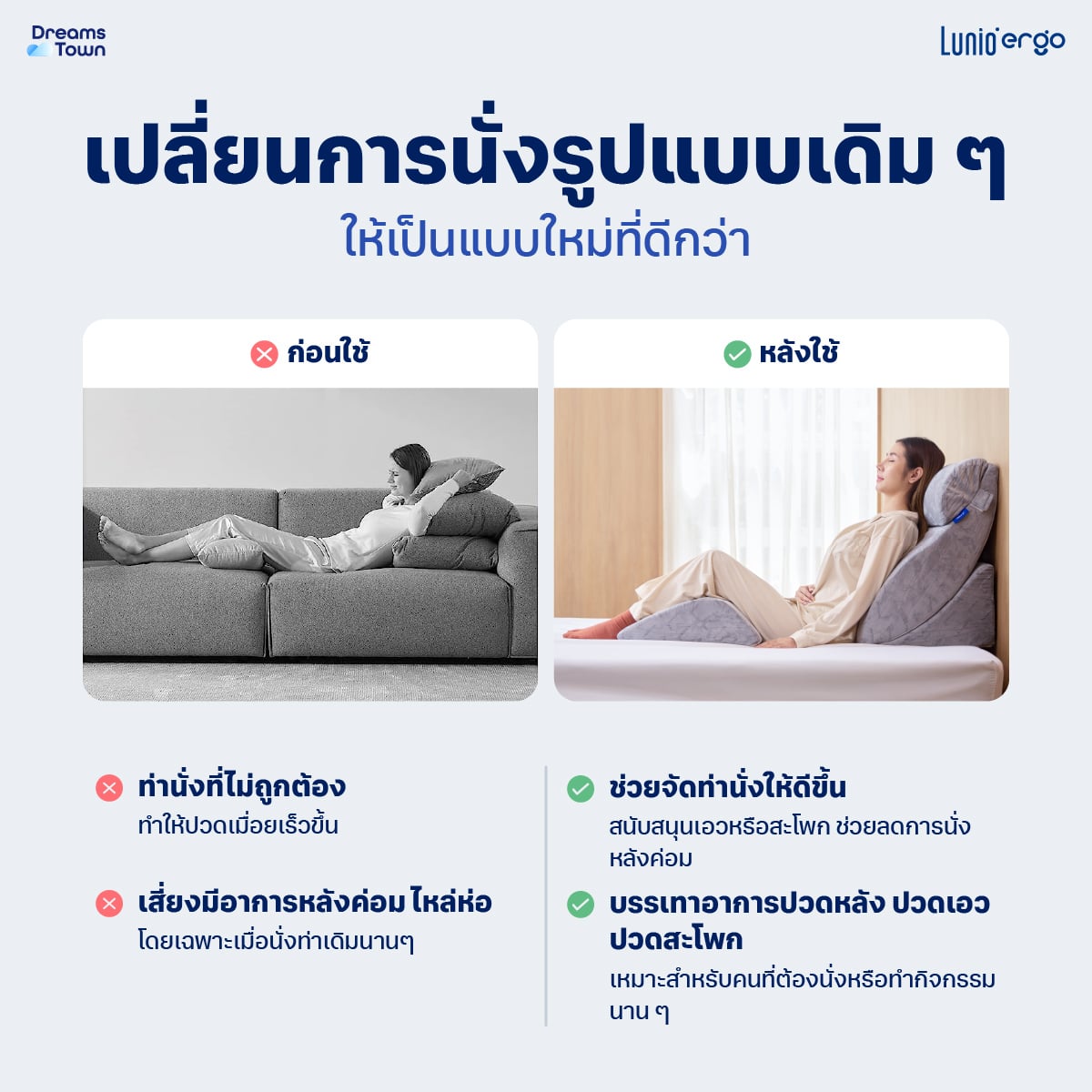เซ็ตหมอนปรับองศาการนอน LUNIO ERGO ADJUSTABLE WEDGE PILLOW SET_4